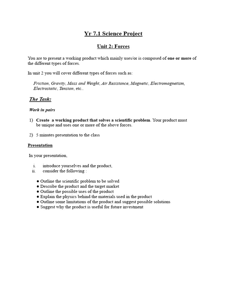 3-7.1 Science Project | PDF