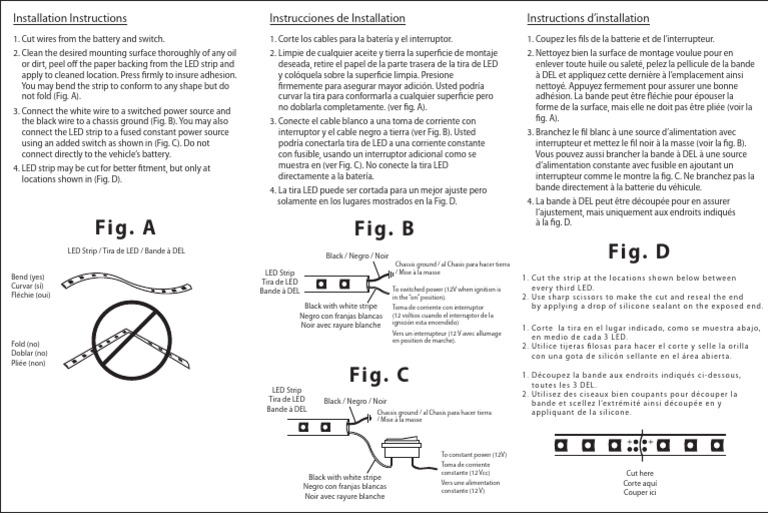 Instructions d'installation de bande LED | PDF
