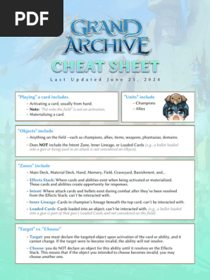 Grand Archive Gameplay Mechanics Overview | PDF | Gaming