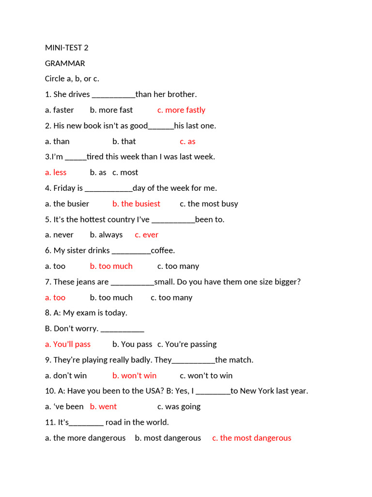 MINI TEST 2_12 | PDF | Human Communication | Linguistics