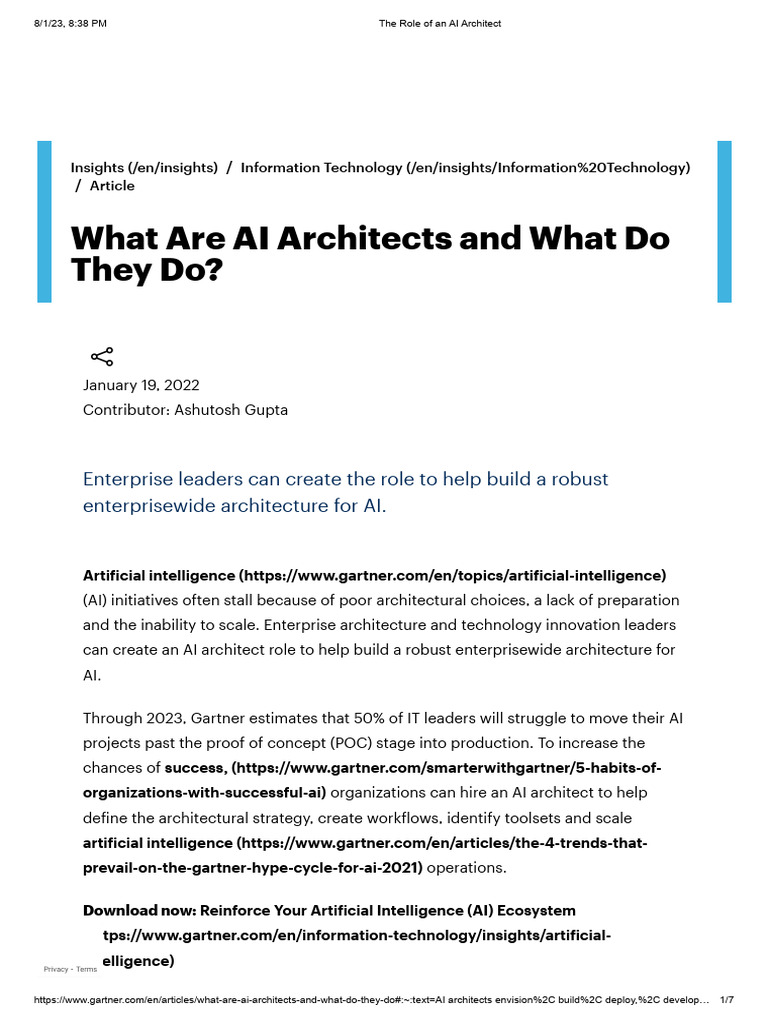 Understanding the AI Architect Role | PDF | Artificial Intelligence ...