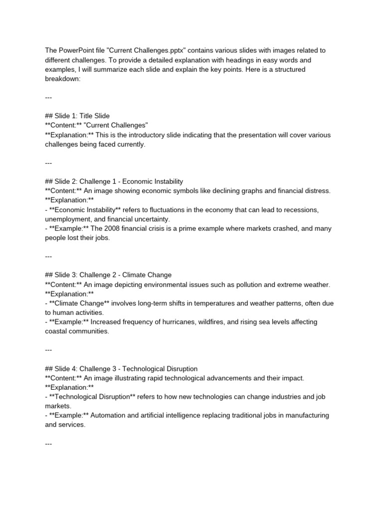 The PowerPoint File - Current Challenges | PDF | Economic Inequality ...