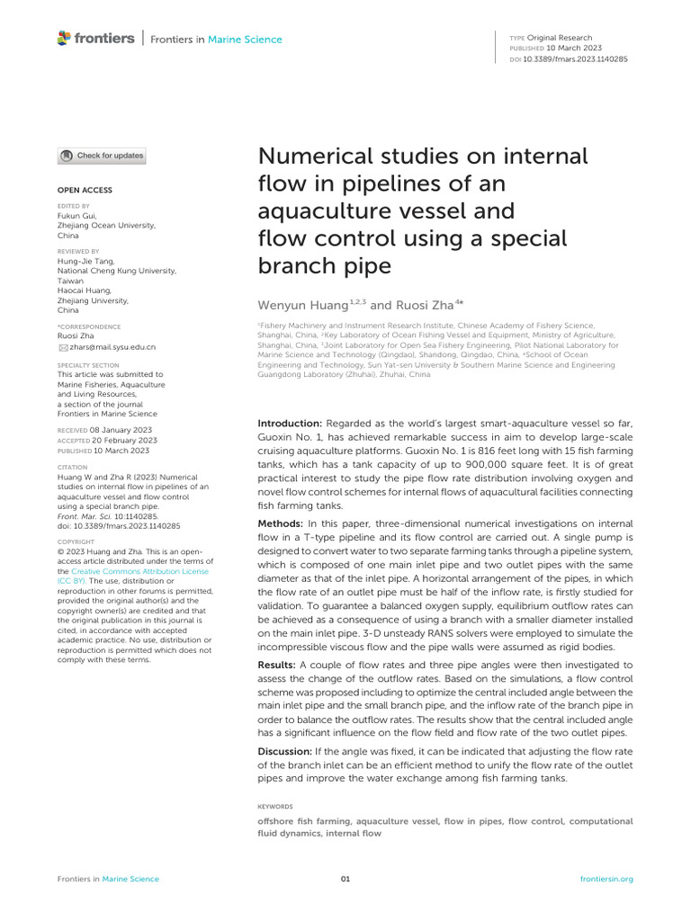 numerical-studies-on-internal-flow-in-pipelines-of-an-aquaculture