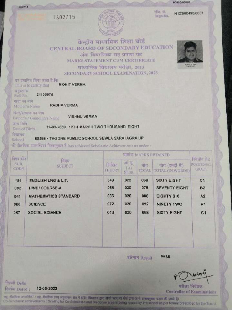 CLASSXCERTbbb IFICATE | PDF