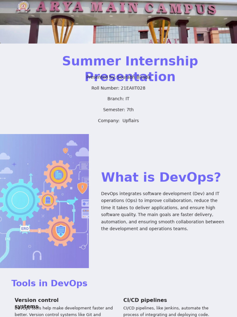 Summer Internship Presentation | PDF | My Sql | Cloud Computing