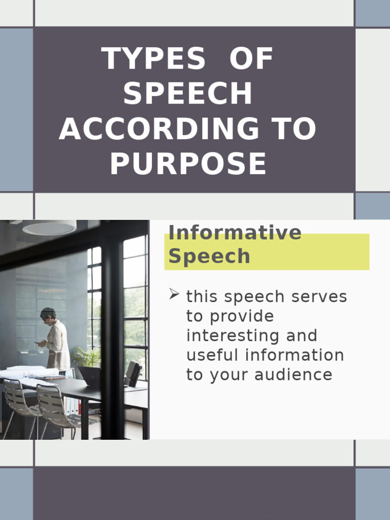 Types of Speech According To Purpose | PDF | Credibility | Information