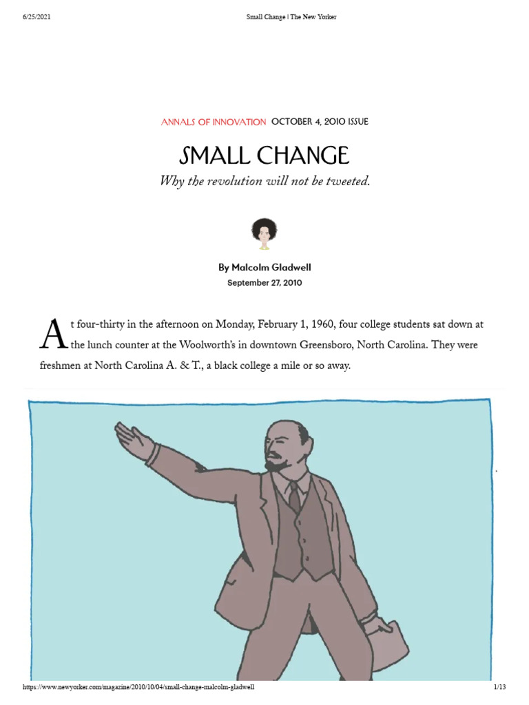 Small Change: Activism Beyond Tweets | PDF