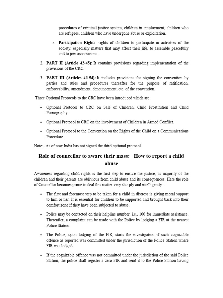 Child Rights and Abuse Reporting Guide | PDF