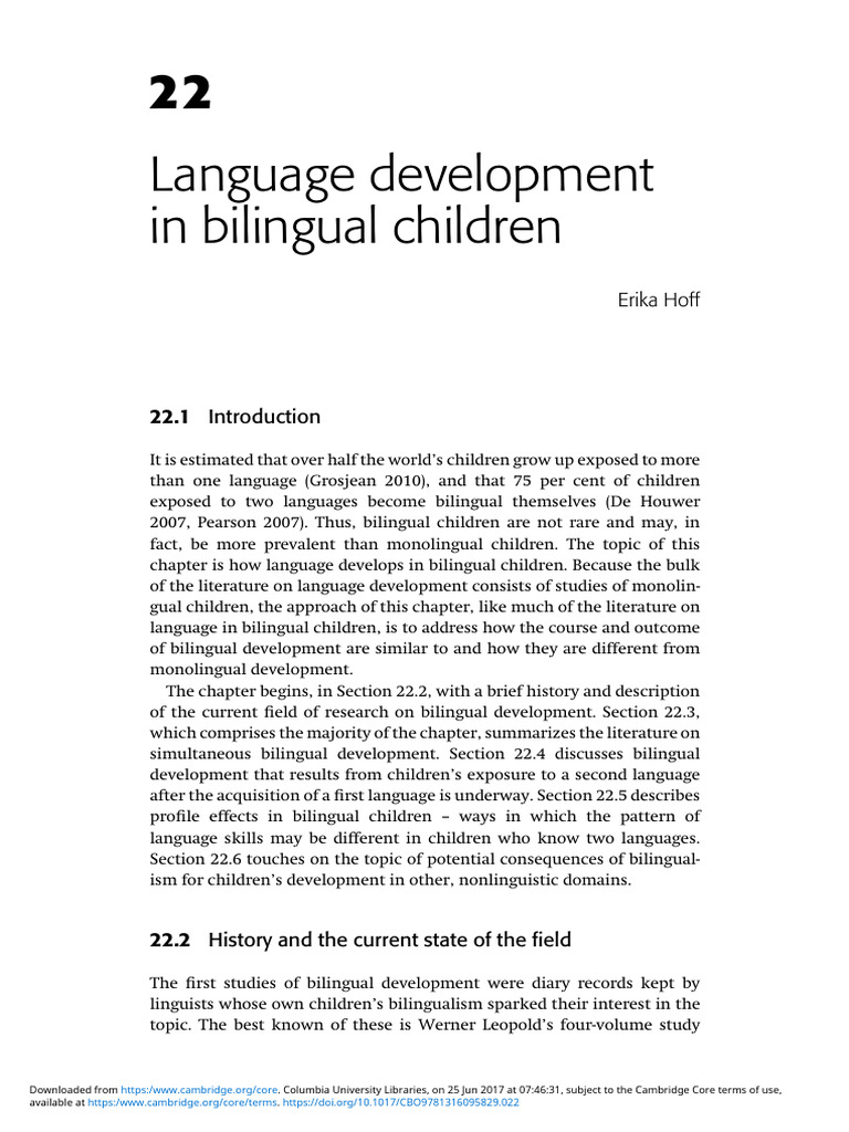Bilingual Child Language Growth | PDF | Multilingualism | Language ...