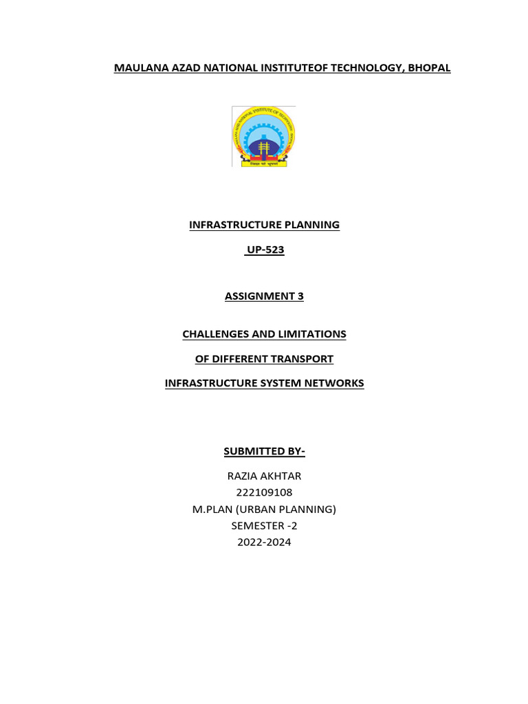Challenges and Limitations of Different Transport Infrastructure System ...