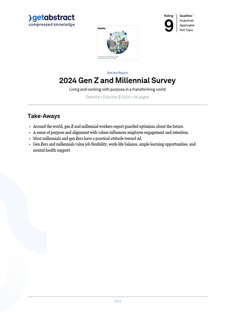 Gen Z & Millennials: Work Insights | PDF | Cost Of Living | Millennials