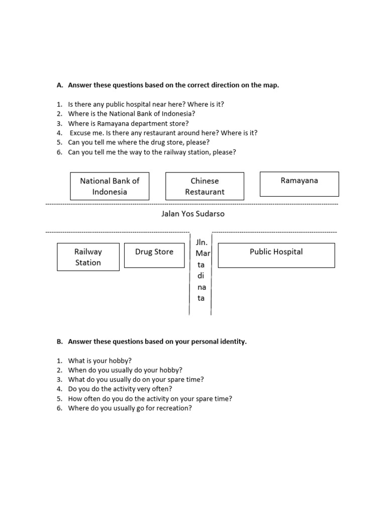 English Tutorial Map Directions | PDF