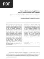 CRÍTICA A DICKIE - TEORIA INSTITUCIONAL DA ARTE