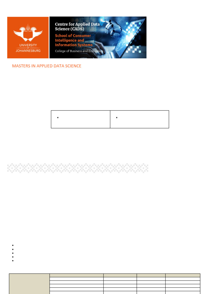 Masters in Applied Data Science UJ | PDF | Data Science | Analytics