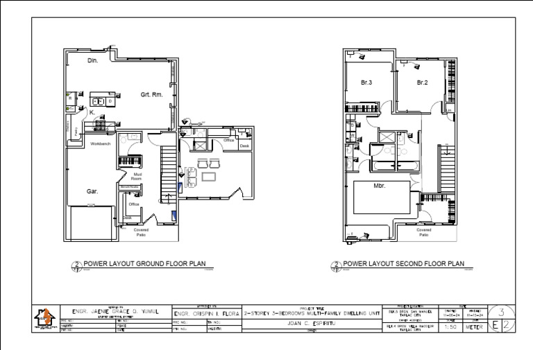 Ground Floor & Second Floor Power Layout | PDF