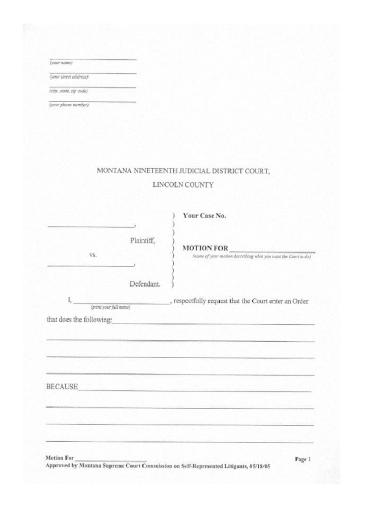 Motion For | PDF