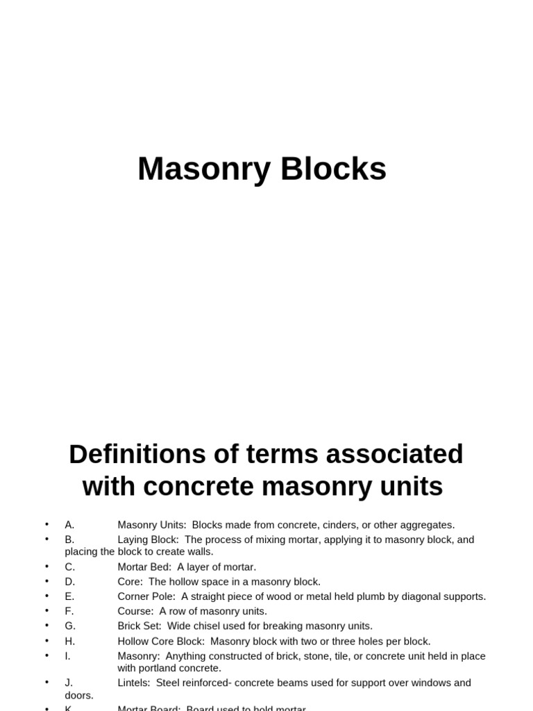 Masonry Blocks Course 01422-3.4 | PDF | Masonry | Concrete