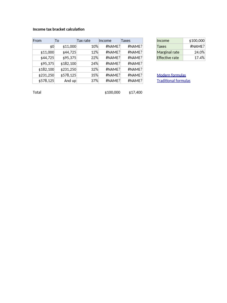Income Tax Bracket Calculation | PDF | Tax Rate | Taxes