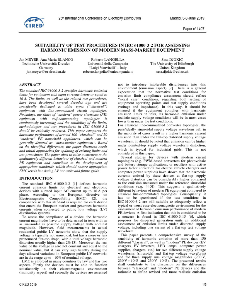Suitability of Test Procedures in IEC 61 | PDF | Power Electronics ...
