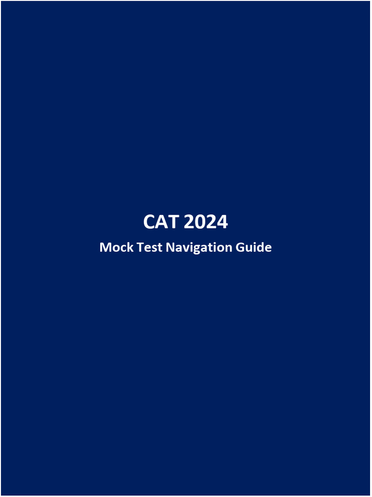CAT 2024 Mock Test Navigation Guide v1.4 | PDF | Computing