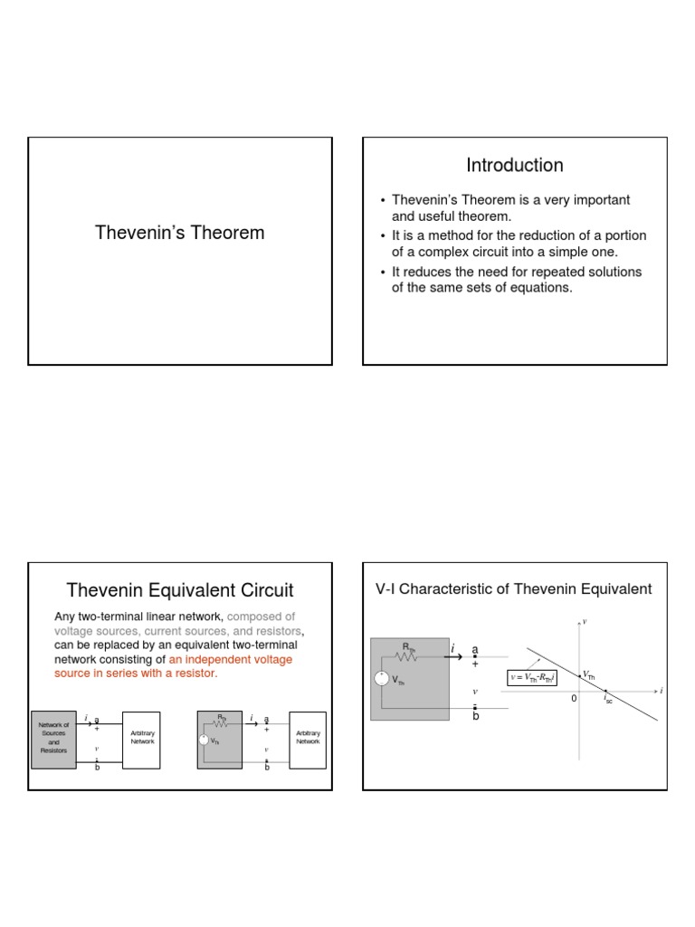 Thevenin's Theorem: Circuit Simplification | PDF | Teaching Methods ...