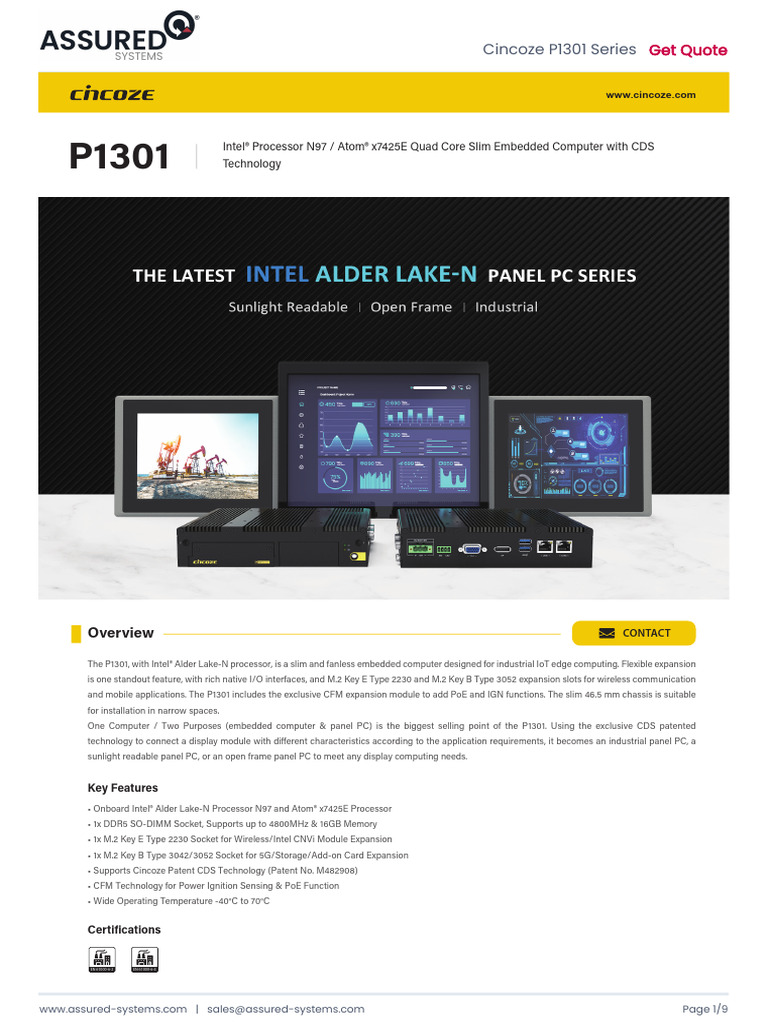 p1301 Series Assured 37160 | PDF | Usb | Personal Computers