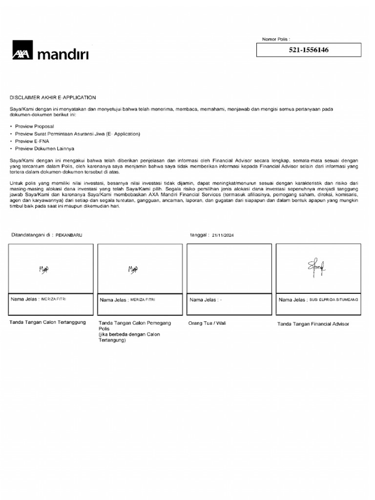 Disclaimer Akhir Eapplication | PDF