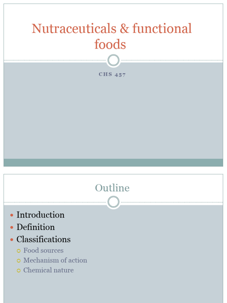 Nutraceuticals & Functional Foods Guide | PDF | Foods | Nutraceutical