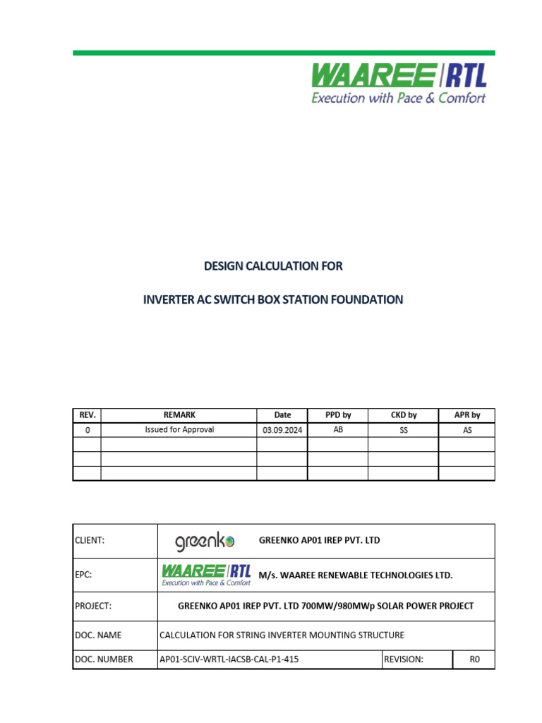 AP01-SCIV-WRTL-IACSB-CAL-P1-415 - R0 - Design Calculation For Inverter ...