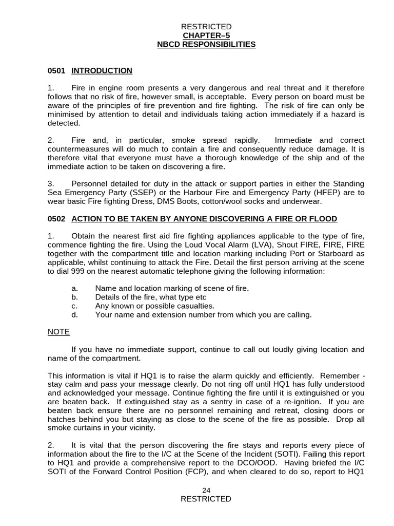 NBCD Firefighting Responsibilities Guide | PDF | Firefighting | Firefighter