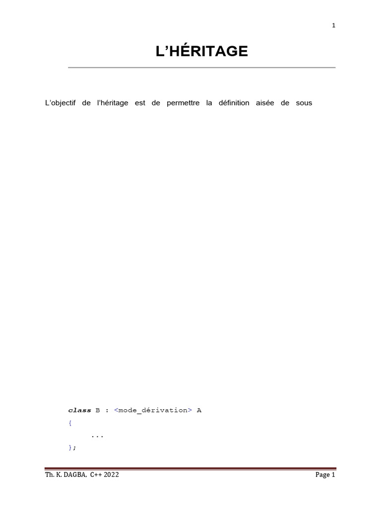 Héritage multiple en C++ expliqué | PDF | C ++ | Informatique