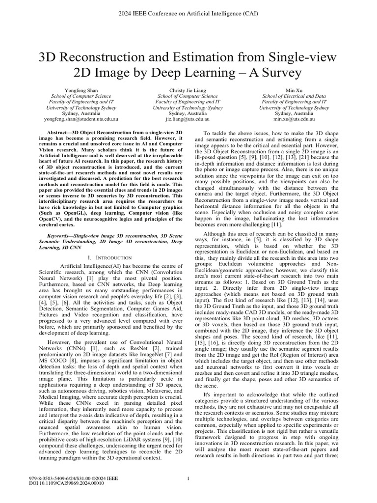 A Survey - 3D Reconstruction and Estimation From Single-View 2d Image ...