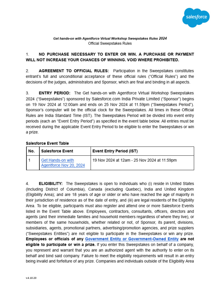 Apex Hours Virtual Workshop Sweepstakes Rules 2024 | PDF | Private Law ...