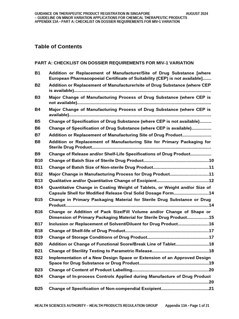 MIV-1 Variation Application Checklist | PDF