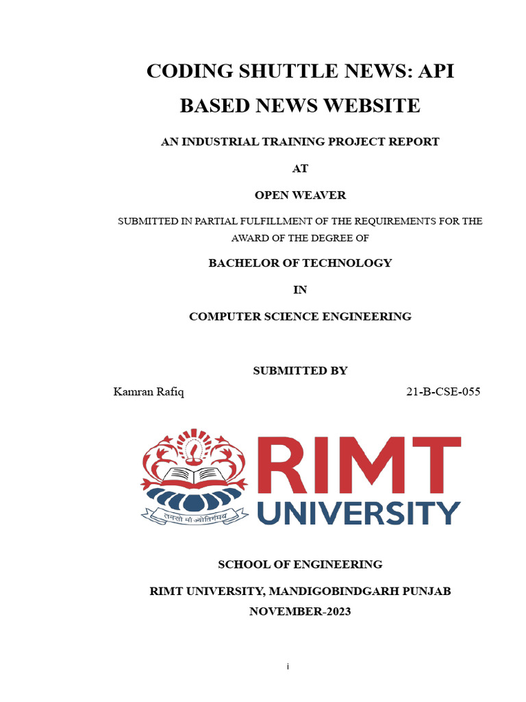 Coding Shuttle News: API Project Report | PDF | World Wide Web ...