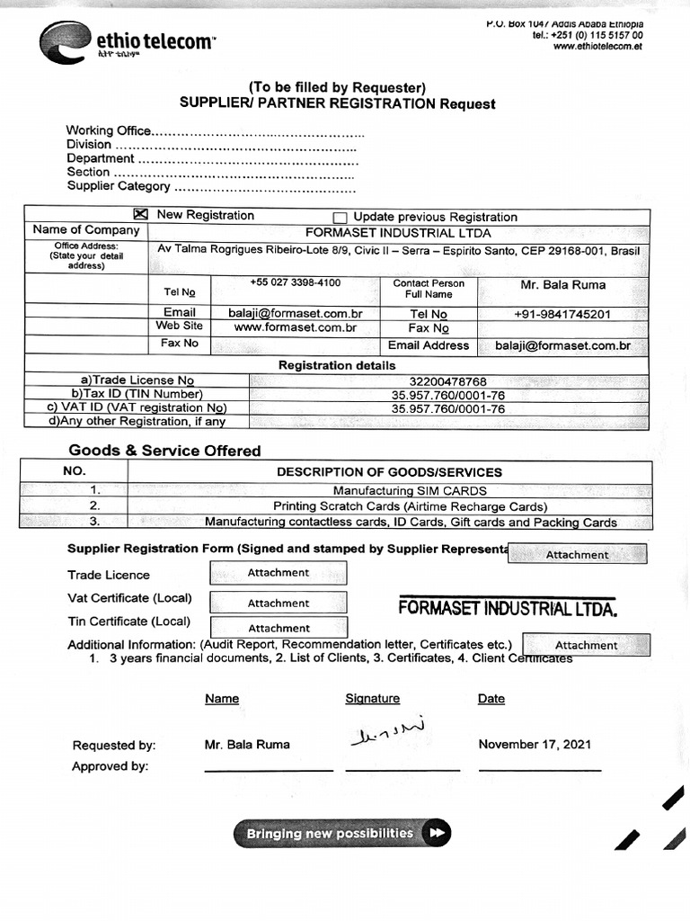Registration Request Template Signed | PDF