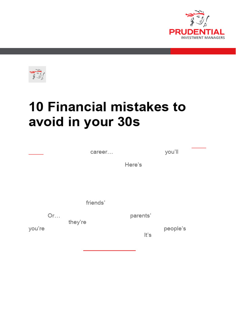 10 Financial Mistakes To Avoid in Your 30s | PDF | Retirement | Investing