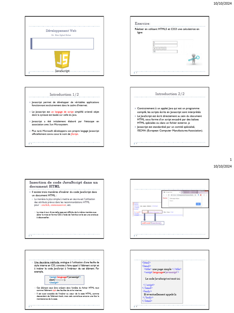 Cours Complet de JavaScript PDF | PDF | JavaScript | Html
