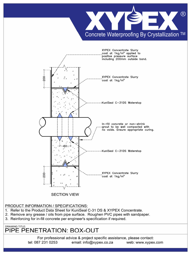 XYPEX - Pipe Penetration - Box-Out | PDF
