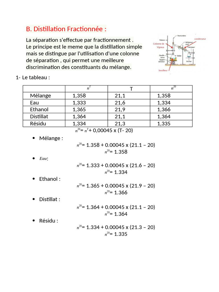 Distillation Fractionnée : Efficacité et Méthodes | PDF | Distillation ...