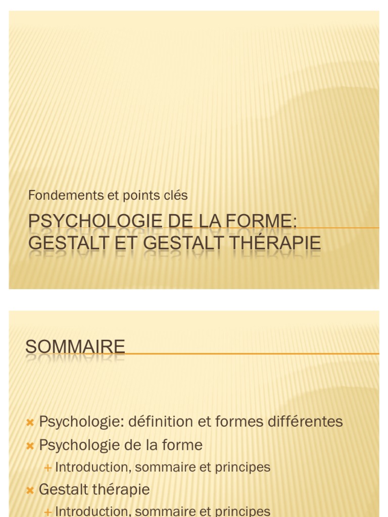 Pro3CHE - Psychologie de La Forme - Scribb | PDF | Gestalt-thérapie ...