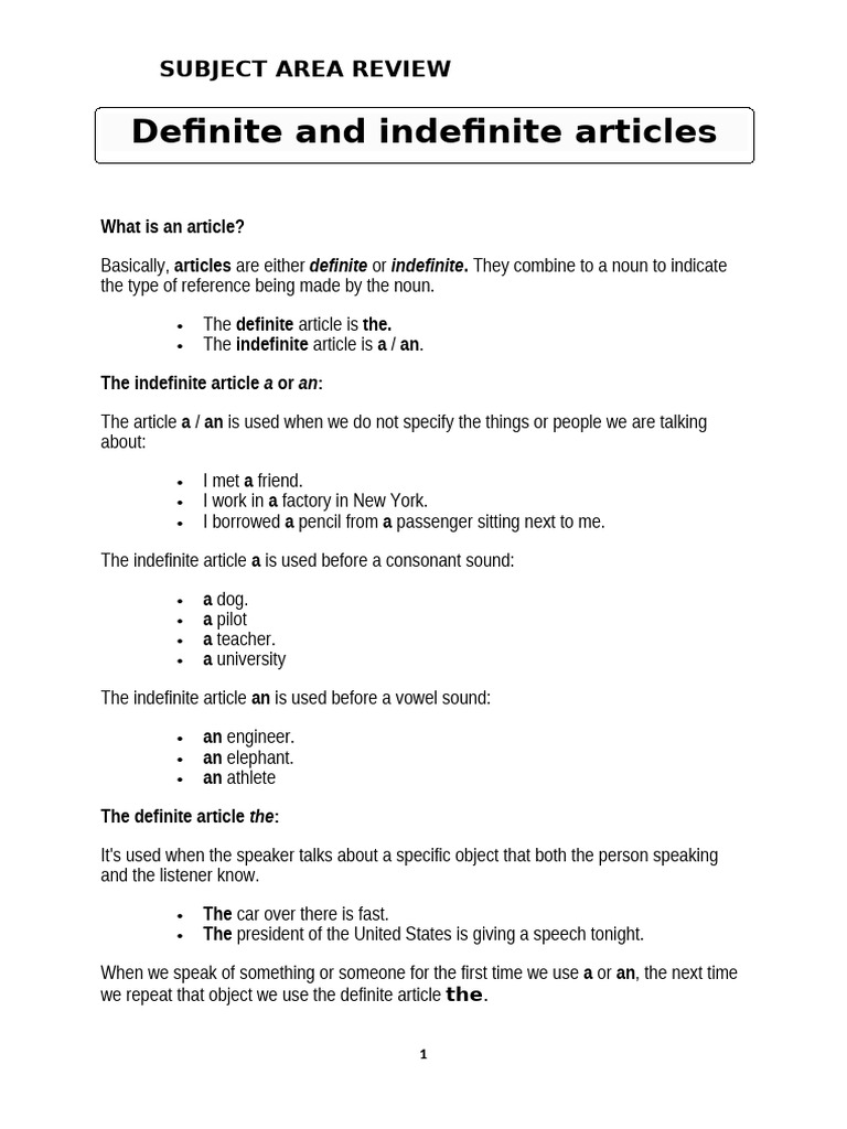 LIST OF DEFINITE AND INDEFINITE ARTICLES visual data 6
