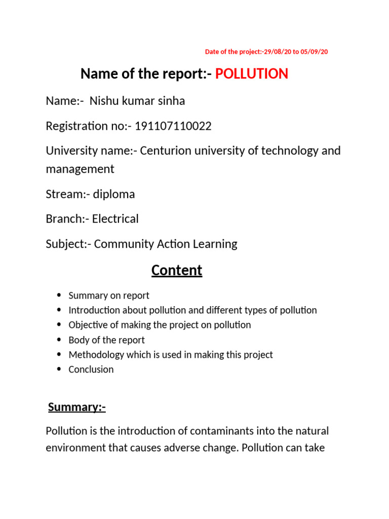 Understanding Pollution Types and Impact | PDF