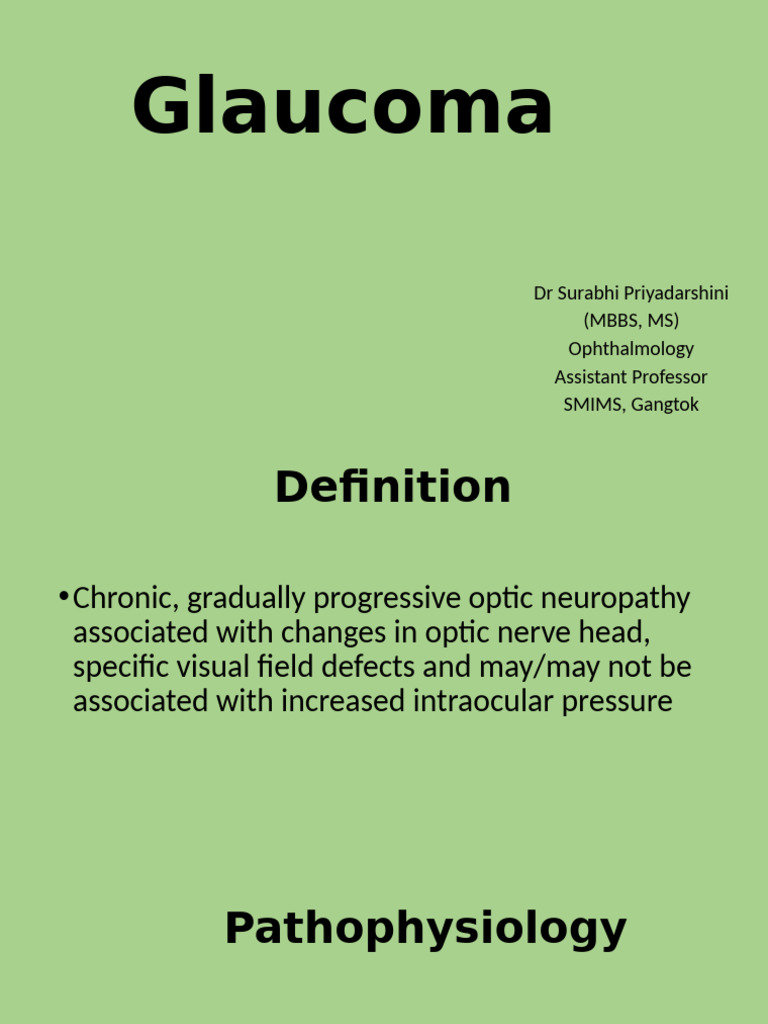Glaucoma Lecture | PDF | Glaucoma | Medical Specialties