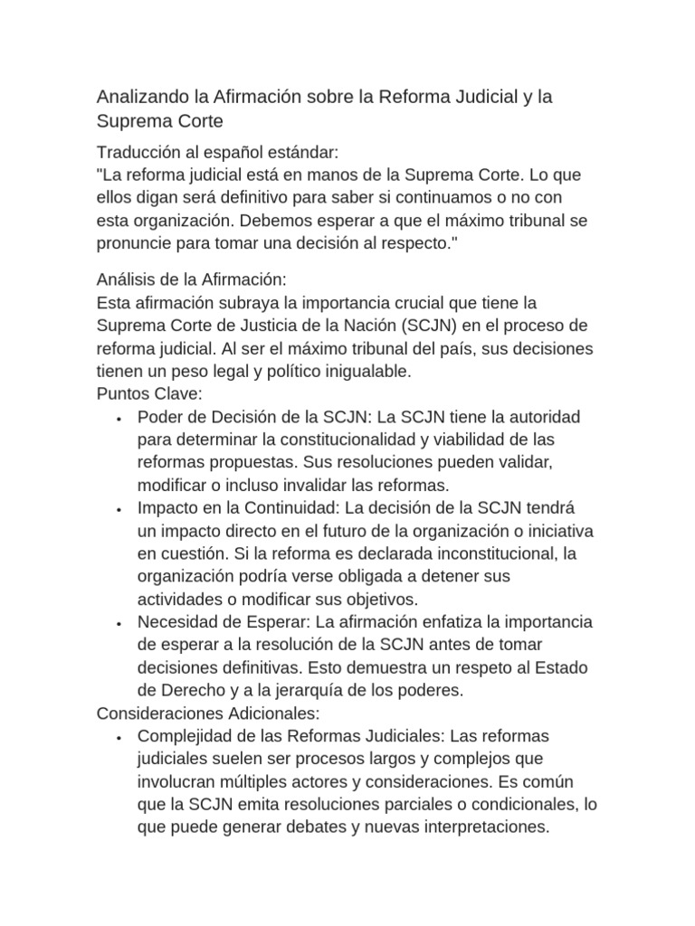 Rol de la SCJN en la Reforma Judicial | PDF | Participación pública ...