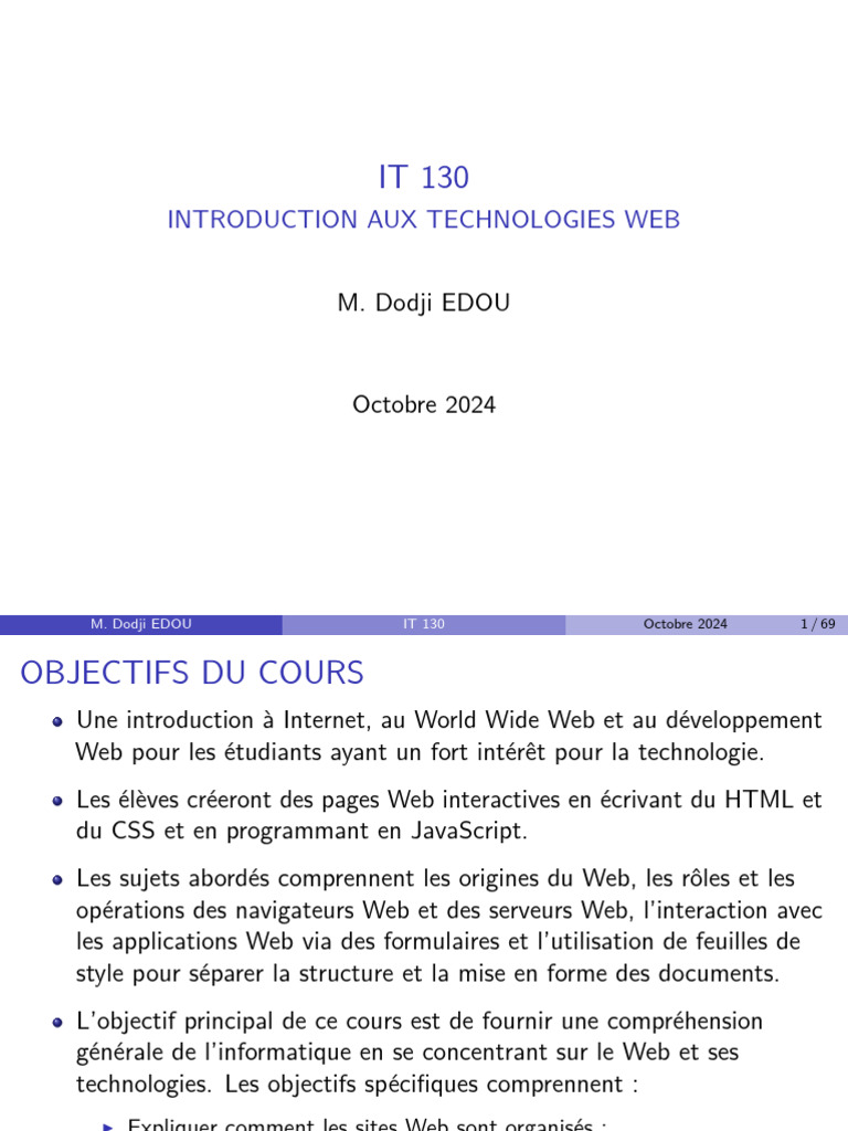 Introduction aux Technologies Web | PDF | Internet | Internet et Web