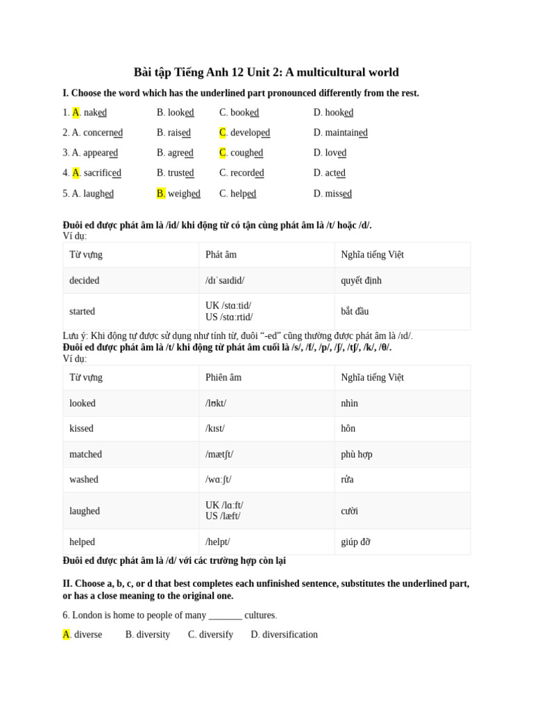English 12 Unit 2 Exercises | PDF | Marriage | Marriage, Unions And ...