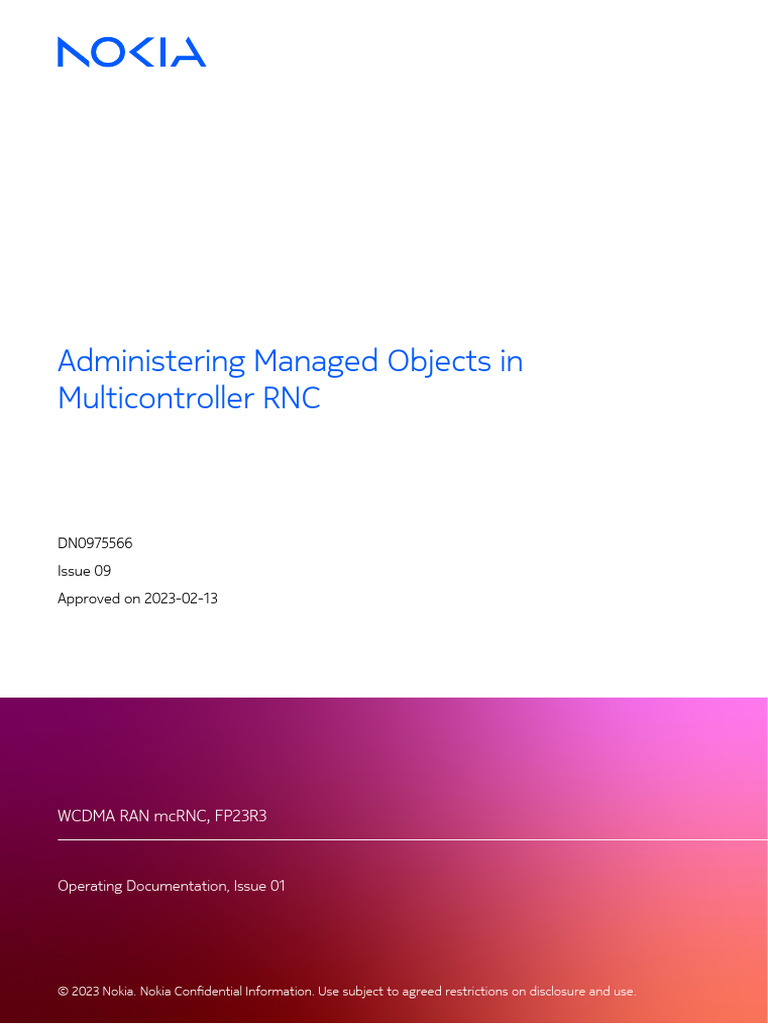 Administering Managed Objects in Multicontroller RNC | PDF | Computer ...