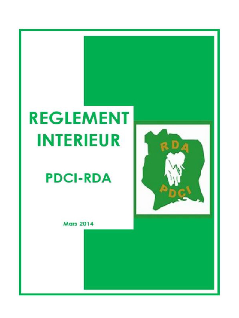 Reglement Interieur Du Pdci-Rda 2 | PDF