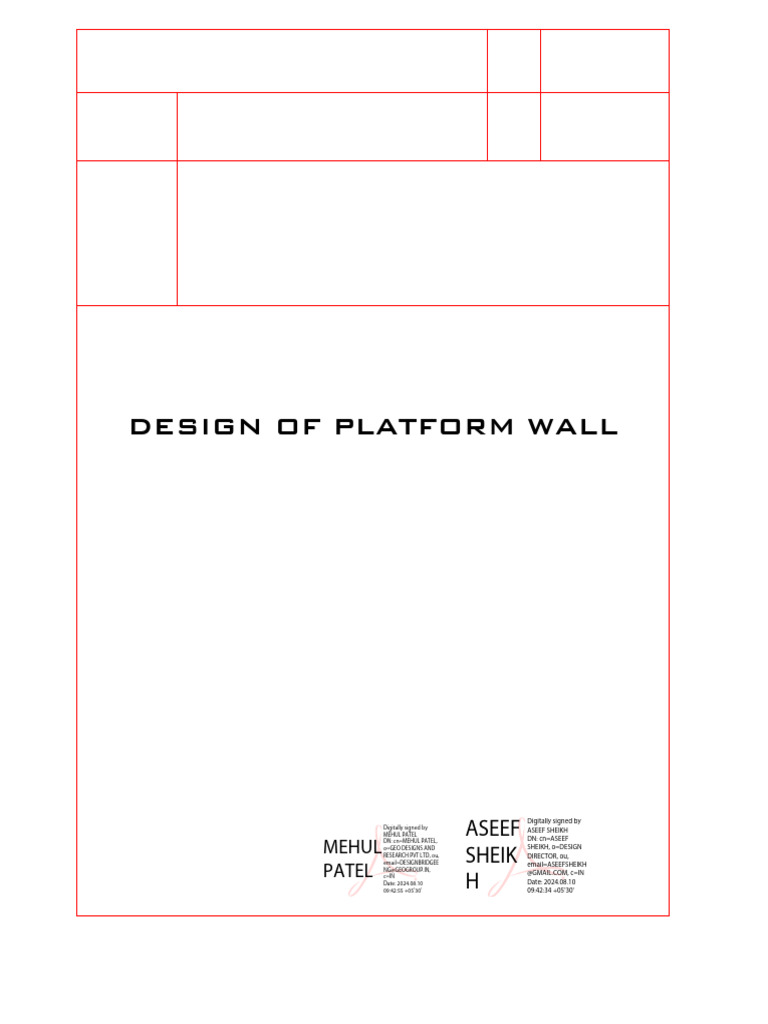 Platform Wall Design for Railway Project | PDF | Mechanical Engineering ...